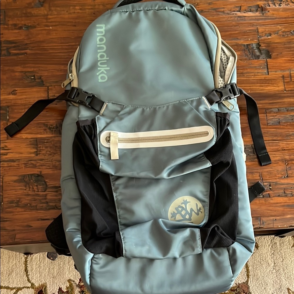 Manduka light green yoga backpack